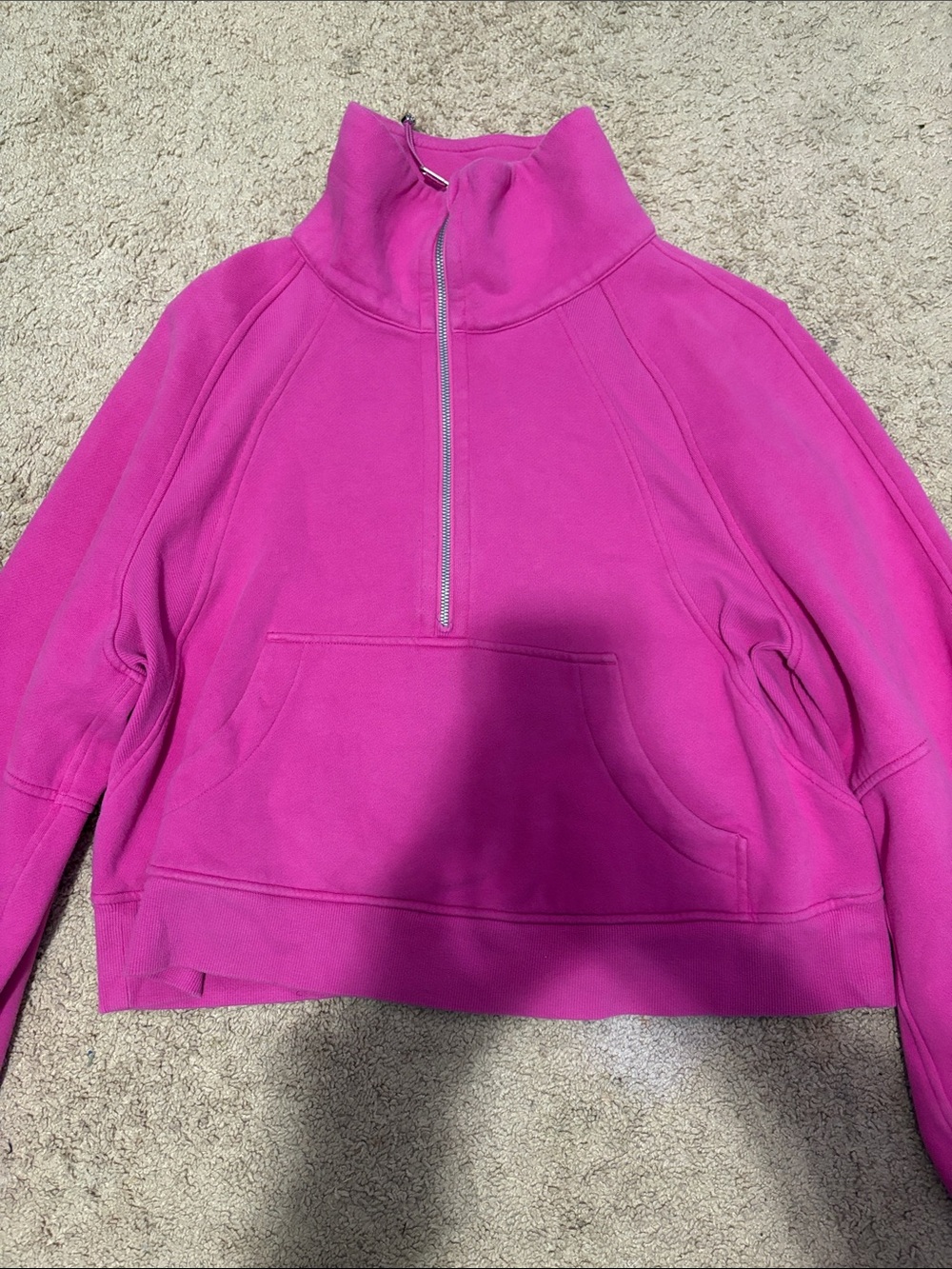 lululemon athletica Bright Fuchsia Half-Zip Turtleneck Pullover